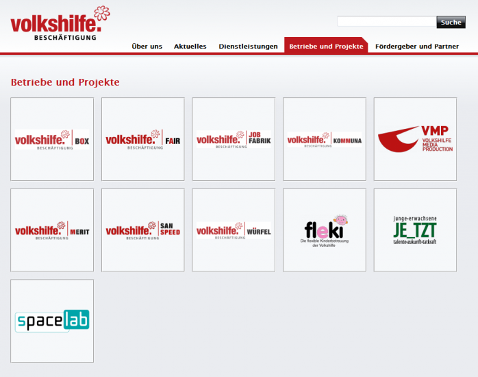 Volkshilfe Beschäftigung Website Relaunch