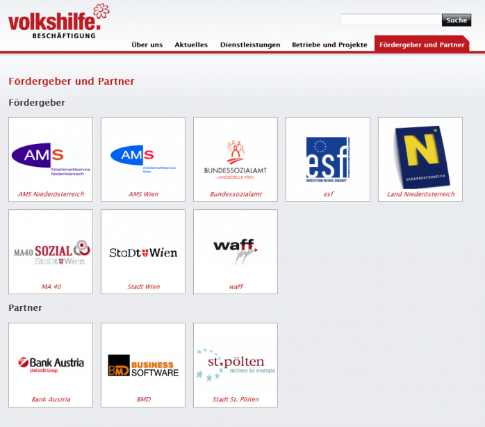 Volkshilfe Beschäftigung Website Relaunch