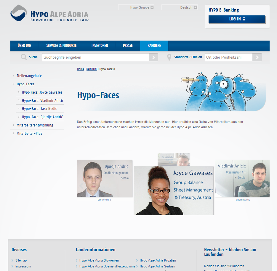 Hypo Alpe-Adria Group Homepage