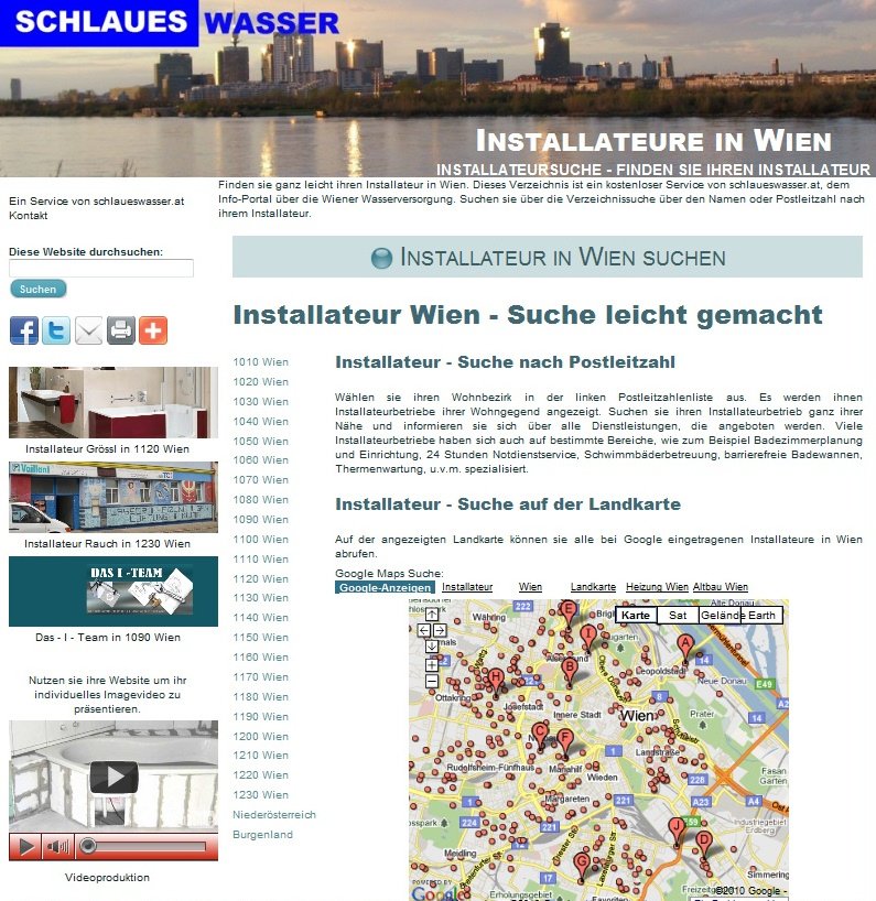 Installateur Wien Suchverzeichnis