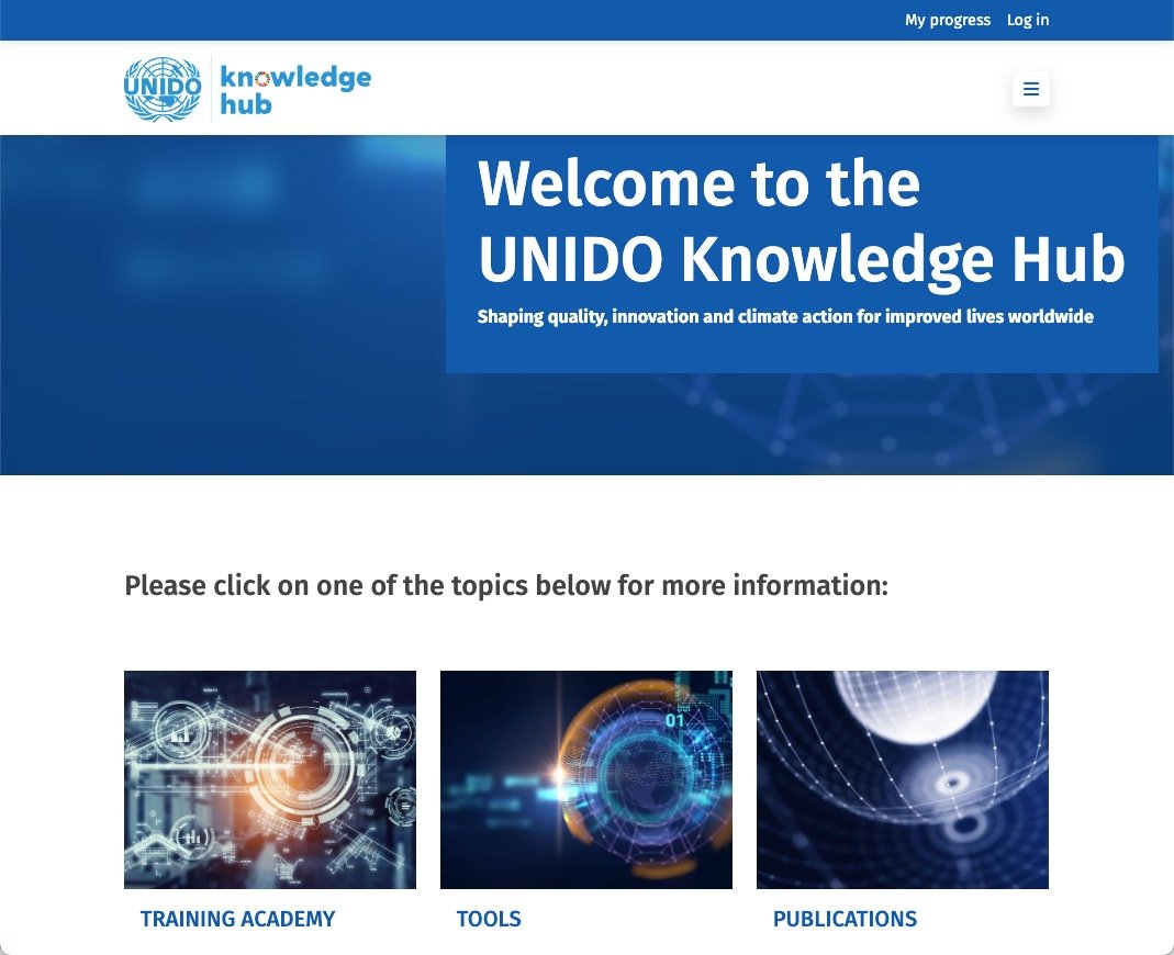 Screenshot Frontpage UNIDO Knownledge Hub