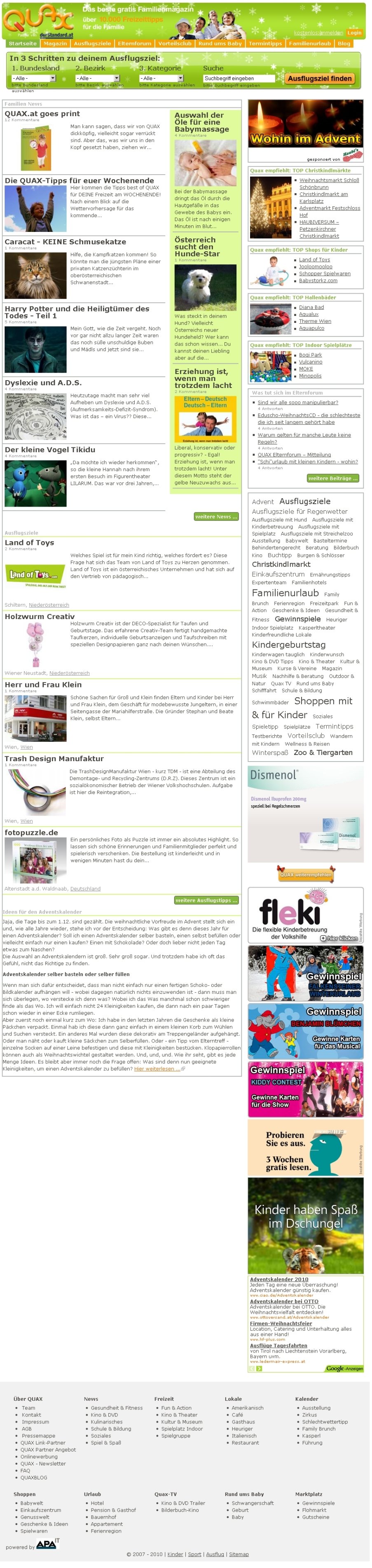 Quax.at - Das beste gratis Familienmagazin