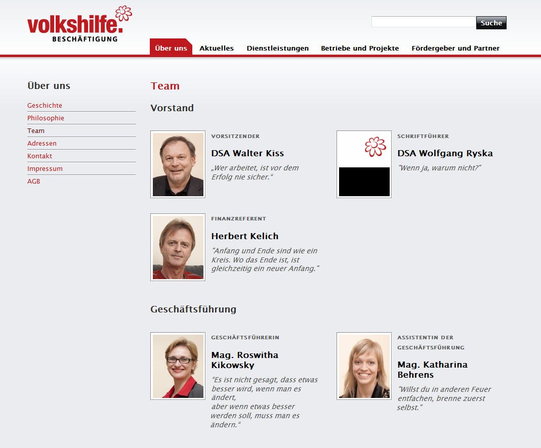 Volkshilfe Beschäftigung Website Relaunch